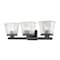 Z-Lite Astor 3 Light Vanity, Matte Black & Clear 1936-3V-MB - alternate 1